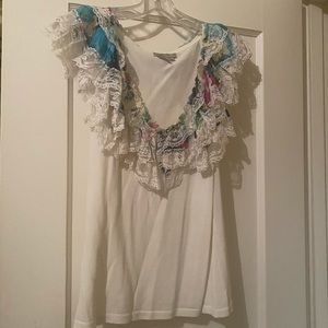 Alberto Makali white tank blouse size large
